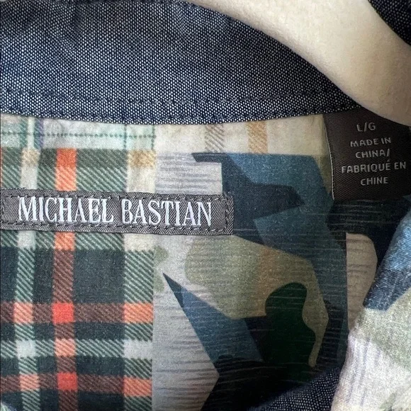 Michael Bastian Mixed Print Cotton Shirt - Picture 3 of 8
